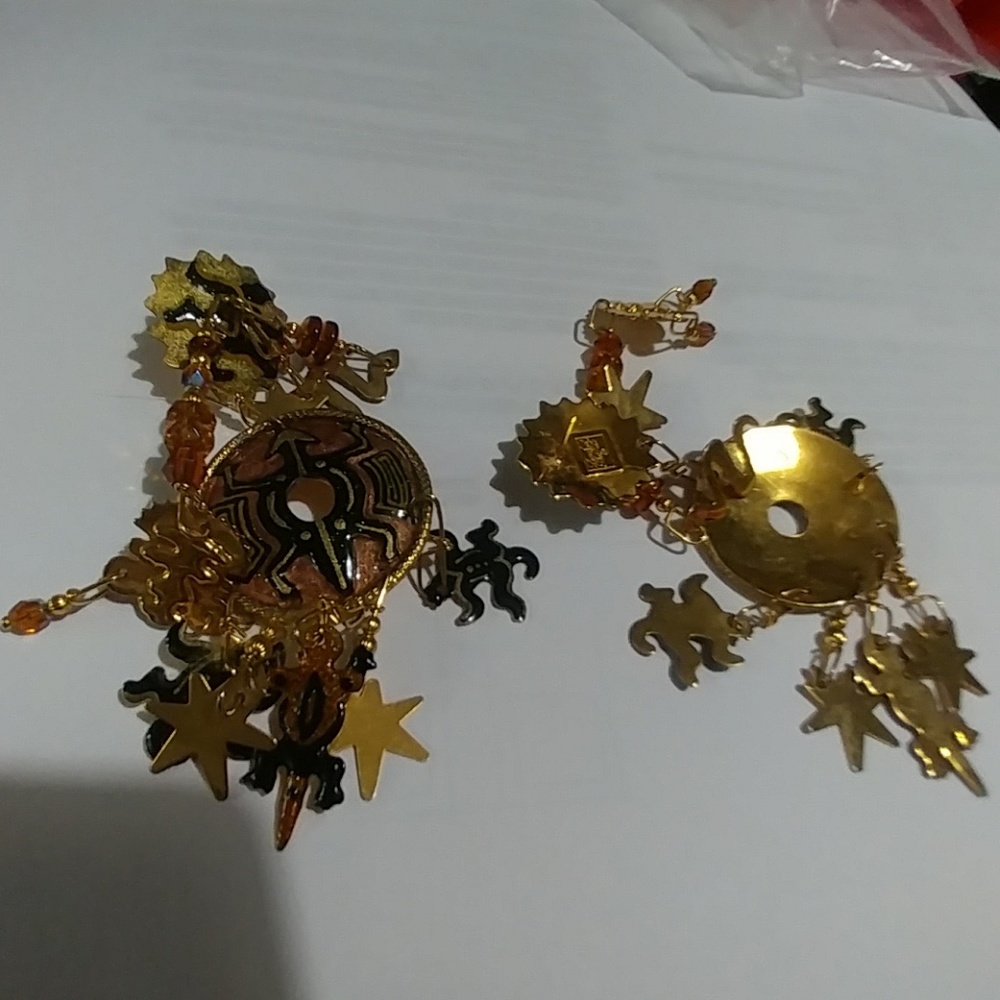 Lunch at The Ritz Aztec tribal earrings